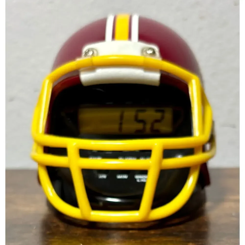 Vintage 80s Washington Redskins Mini Helmet Quartz Digital Alarm Clock Works